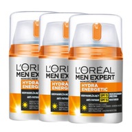 LOREAL Men Expert hydratačný krém proti známkam únavy s SPF 15 x3