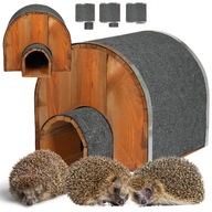 Drevený domček pre ježkov, domček pre ježkov, búdka, prístrešok, hniezdo pre ježkov IGLOO