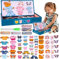 Dress Up Puzzle Magnetic 2v1 Animal Dress Up 68 ks. + Tabuľa