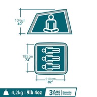 Samoskladací turistický stan Decathlon pre 3 osoby
