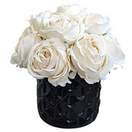 Flowerbox Keramika Kytica Biele Ruže Ecru PREMIUM