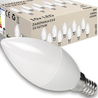 10x VÝKONNÁ JASNÁ LED ŽIAROVKA E14 A60 8W 640lm 4500K NEUTRÁLNA BIELA ​​FARBA