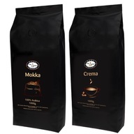 Zrnková káva KusyCoffee Crema a Mokka 2x1kg