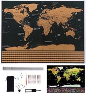 Mapa sveta - stierací žreb s vlajkami + doplnky