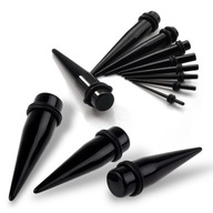 EXPANDÉR TAPER PIERCING EXPANDÉR SADA 12 KUSOV Čierny 1,6-16mm