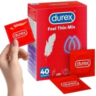 DUREX Feel Thin Mix Sada THIN kondómov Dodatočne zvlhčené 40 ks.