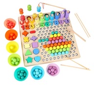 DREVENÝ TRIEDAČ RYBIEK ABABACUS MONTESSORI ČÍSLA