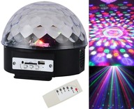 Disco guľa DISCO LED RGB microSD USB MP3 18W