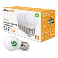 6x E27 G45 LED žiarovka 3W=25W 260lm 3 BERGE FARBY