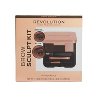 MAKEUP REVOLUTION Brow Sculpt Kit Tmavohnedá sada na úpravu obočia