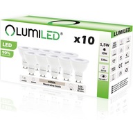 10x LED žiarovka GU10 1,5W = 15W 4000K 36D LUMILED