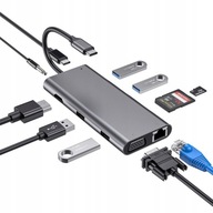 Adaptér HUB MacBook M1 M2 11v1 HDMI LAN USB USB-C