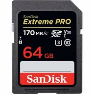 SANDISK 64 GB SD SDXC EXTREME PRO CL10 UHS-3 170 MB