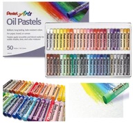 Pastely, jemné olejové pastelky PENTEL 50 farieb