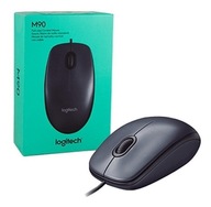 Čierno-strieborná káblová USB myš Logitech M90