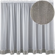 Klasický voálový záves 200x60 páskové flitre STRIEBORNÉ kamienky 12cm