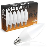 LED žiarovka E14 SMD 2835 8W 720 lm Halogénová sviečková sviečka malý závit