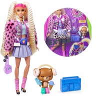 BARBIE EXTRA MÓDNA BLONDÝNOVÁ BÁBIKA A MEDVEĎ ZVIERAT NA KOLEČKU GYJ77