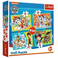 Tlapková patrola 4v1 Puzzle Veselý tím lapkovej patroly