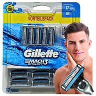 17 x čepeľ Gillette Mach3 Start Sport, náplne, nože, originálne balenie