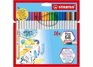 Stabilo Pen 68 štetcové popisovače, puzdro, 24 ks