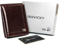 Kožená pánska peňaženka na bankovky s klipom Rovicky, prírodná koža