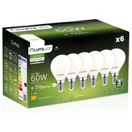 6x E14 LED žiarovka GUĽA 7W = 60W 4000K Neutrálna FILAMENT MLKY DEKORATÍV.