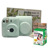 Fujifilm Instax Mini 12 zelený fotoaparát + puzdro + rámy Shacolla + 20 fotografií