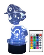 3D LED USB LAMPA PAW PATROL MARSHALL + BAJKA DIAĽK