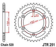 JT ozubené koleso zadné 50 od YAMAHA YZ WR 125 250 426 450