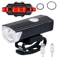 BIKE LAMPA USB SVETLÁ NA BICYKEL SET + ZADNÉ