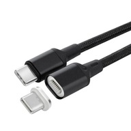 Magnetický kábel MicroConnect USB-C, 2 m, čierny