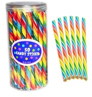 Farebné tyčinkové lízanky 50 CANDY STICKS ovocie 9