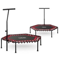 Fitness trampolína Neo-Sport s rukoväťou 127 cm - šesťhranná červená