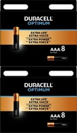 Duracell Optimum AAA LR3 alkalické batérie 8ks x2