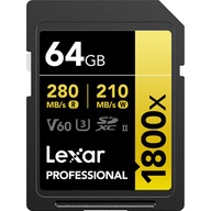 Lexar Gold SDXC Professional 64 GB UHS-II C10 1800x V60