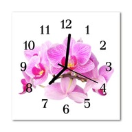 Sklenené nástenné hodiny Silent Orchids Flowers