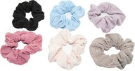 SCRUNCHIE WRAP HAIR GUMBER STRIPES 9CM 6 ks