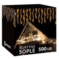 SOPLE 500LED VONKAJŠIE LAMPY 22,5M HRUBÉ ZÁSLUZOVÉ ZÁCLONY SVETELNÉ VENCICE