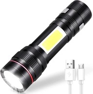 Malá VÝKONNÁ LED TAKTICKÁ BATERKA COB ZOOM T6 USB