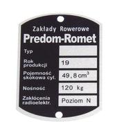 Menovka ROMET PREDOM ročník 19...