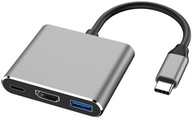 Adaptér 3v1 HUB USB-C HDMI 4K ver2022