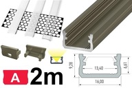 UNIVERZÁLNY LED PROFIL 2M TYP A INOX SADA