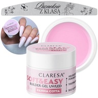 Claresa Soft&Easy Panna Cotta gél na stavbu nechtov 45g ružový + PILNÍK