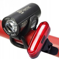 Sada LED zadného predného cyklistického svietidla XPG350 USB