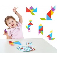 TOOKY TOY Drevené puzzle Tangram Jigsaw