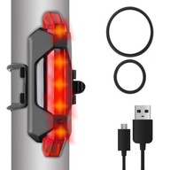 Zadná LED lampa na bicykel USB kábel