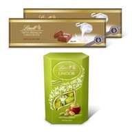 Lindt švajčiarska mliečna čokoláda 2x300g LINDOR pralinky pistácie 200g