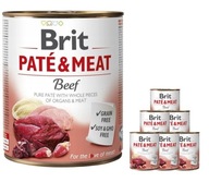 BRIT Pate & Meat 6x800g HOVÄDZIE Mokré hovädzie mäso