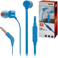 KÁBLOVÉ SLÚCHADLÁ DO UŠÍ JBL TUNE T160, MODRÉ